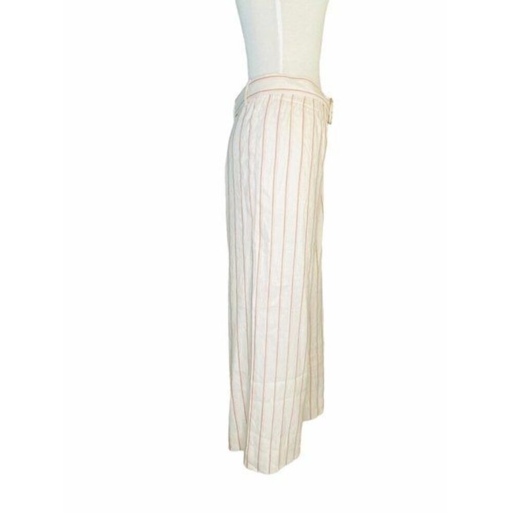 J. jill Linen Stretch Wide Leg Pants Culottes in Barleymult Color Linen Sz M NWT - Picture 14 of 16